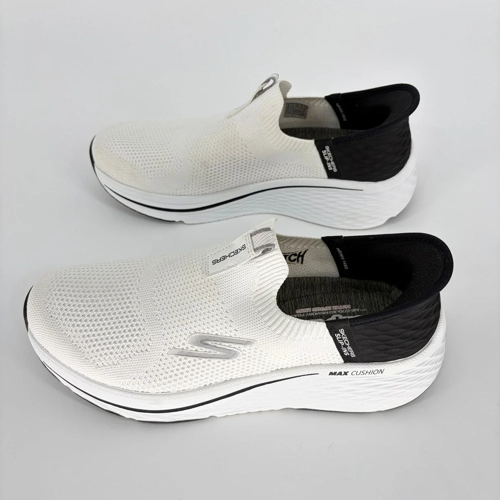 Skechers Hands Free Slip-ins Max Cushioning Elite 2.0 Eternal White Black 129611